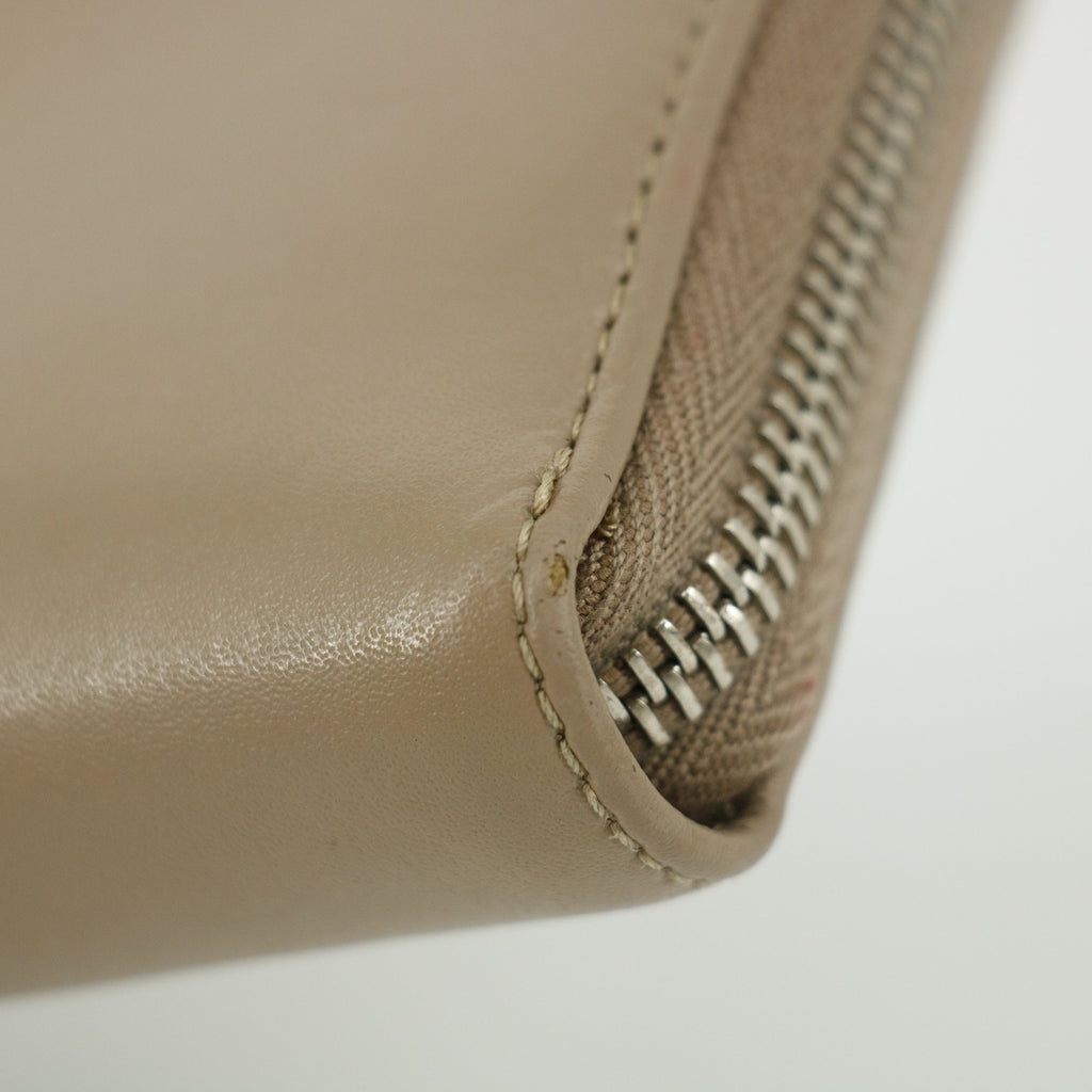 Fendi Grey Leather Zip Around Long Wallet #5189