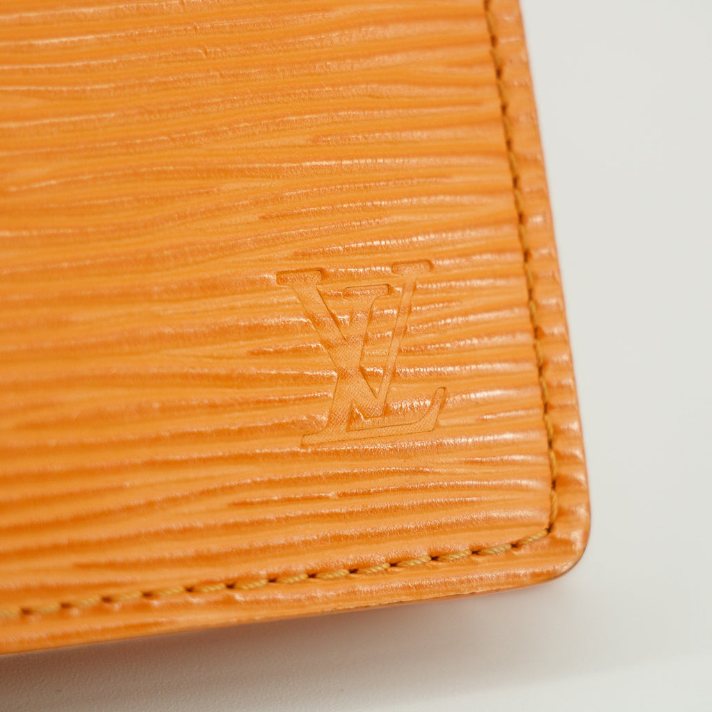 Louis Vuitton Epi Leather Orange Agenda Wallet #5428