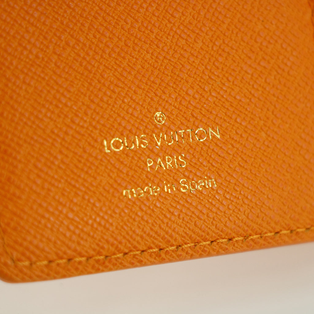 Louis Vuitton Epi Leather Orange Agenda Wallet #5428