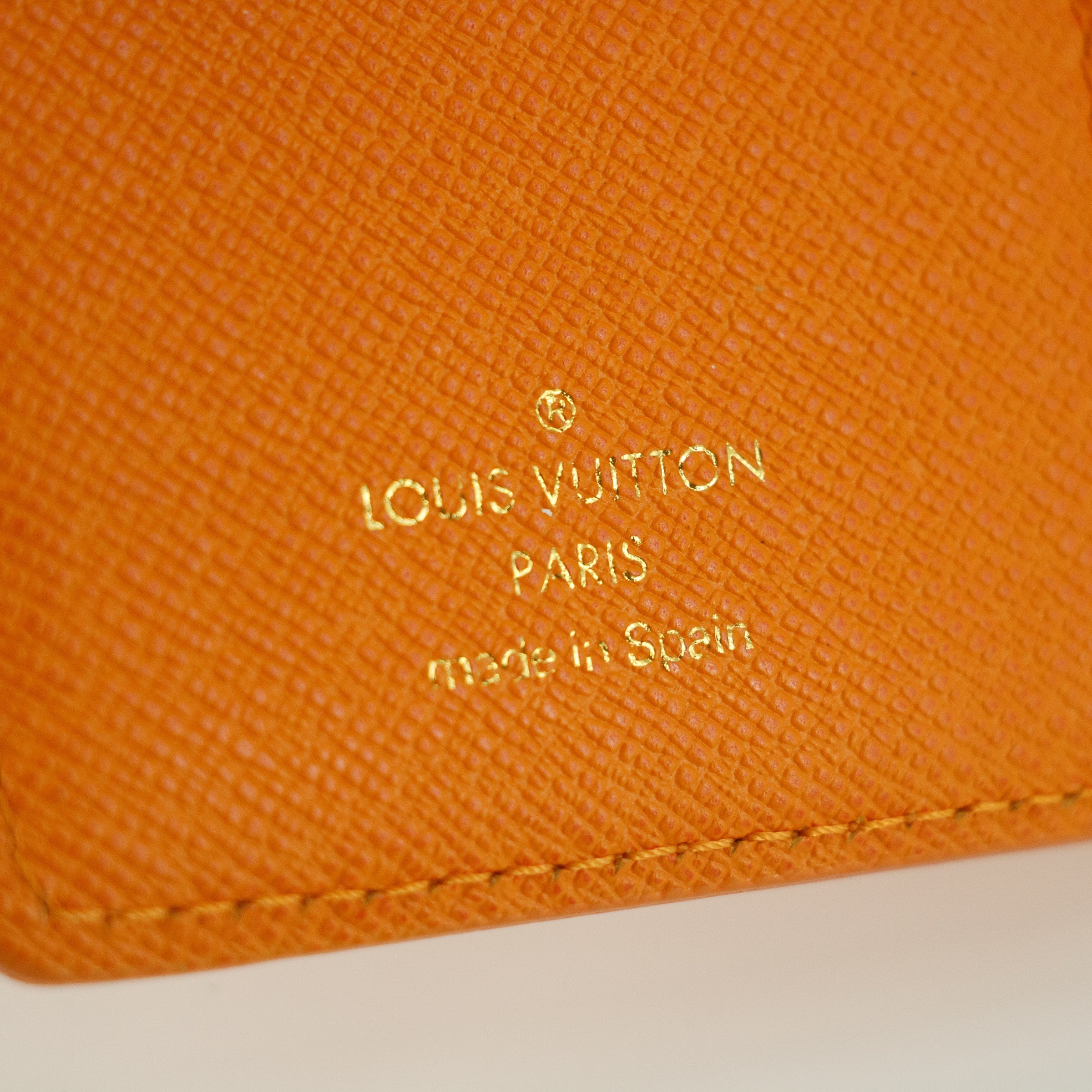 Louis Vuitton Epi Leather Orange Agenda Wallet #5428