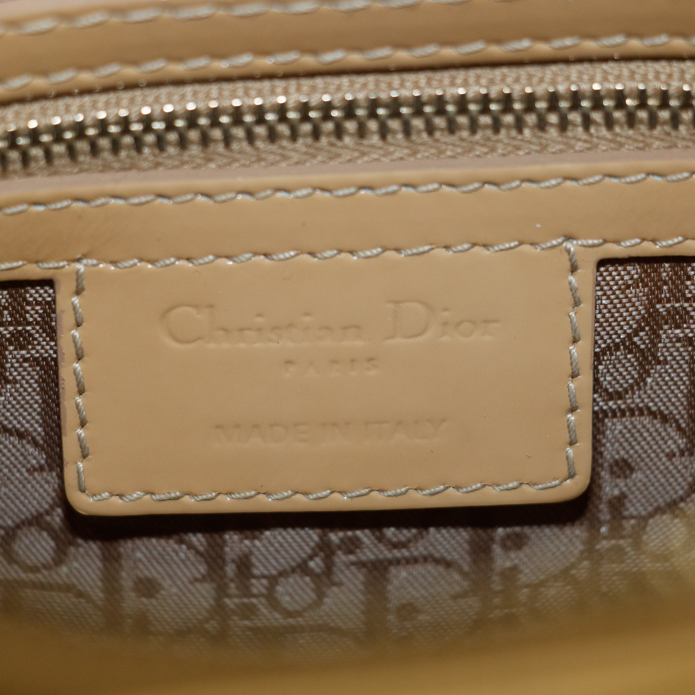 Christian Dior Lady Dior Patent Leather Brown 2Way Tote Bag #5763
