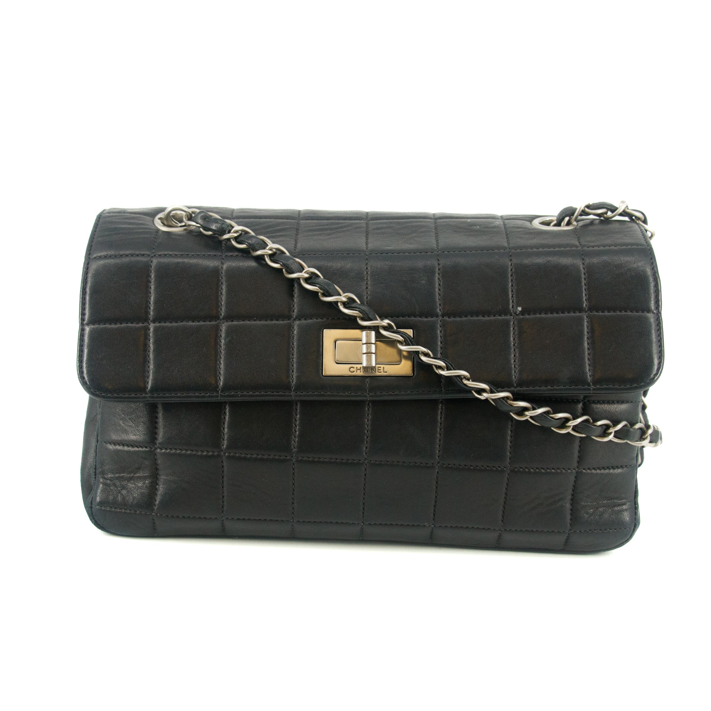 Chanel 2.55 Chocolate Bar Lambskin Shoulder Bag #6063