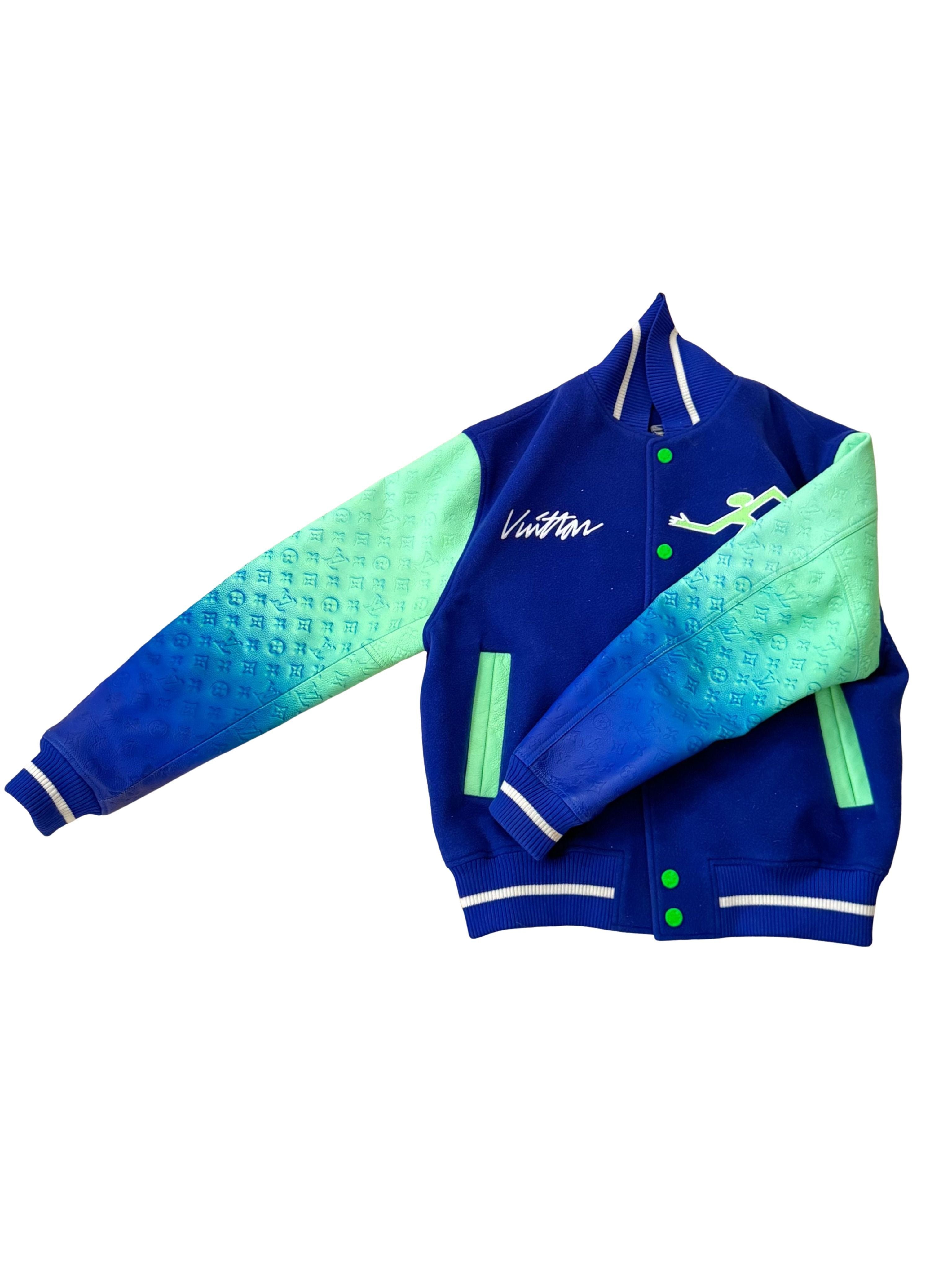 LOUIS VUITTON - Louis Vuitton Mix Gradient Leather Bomber Varsity Jacket