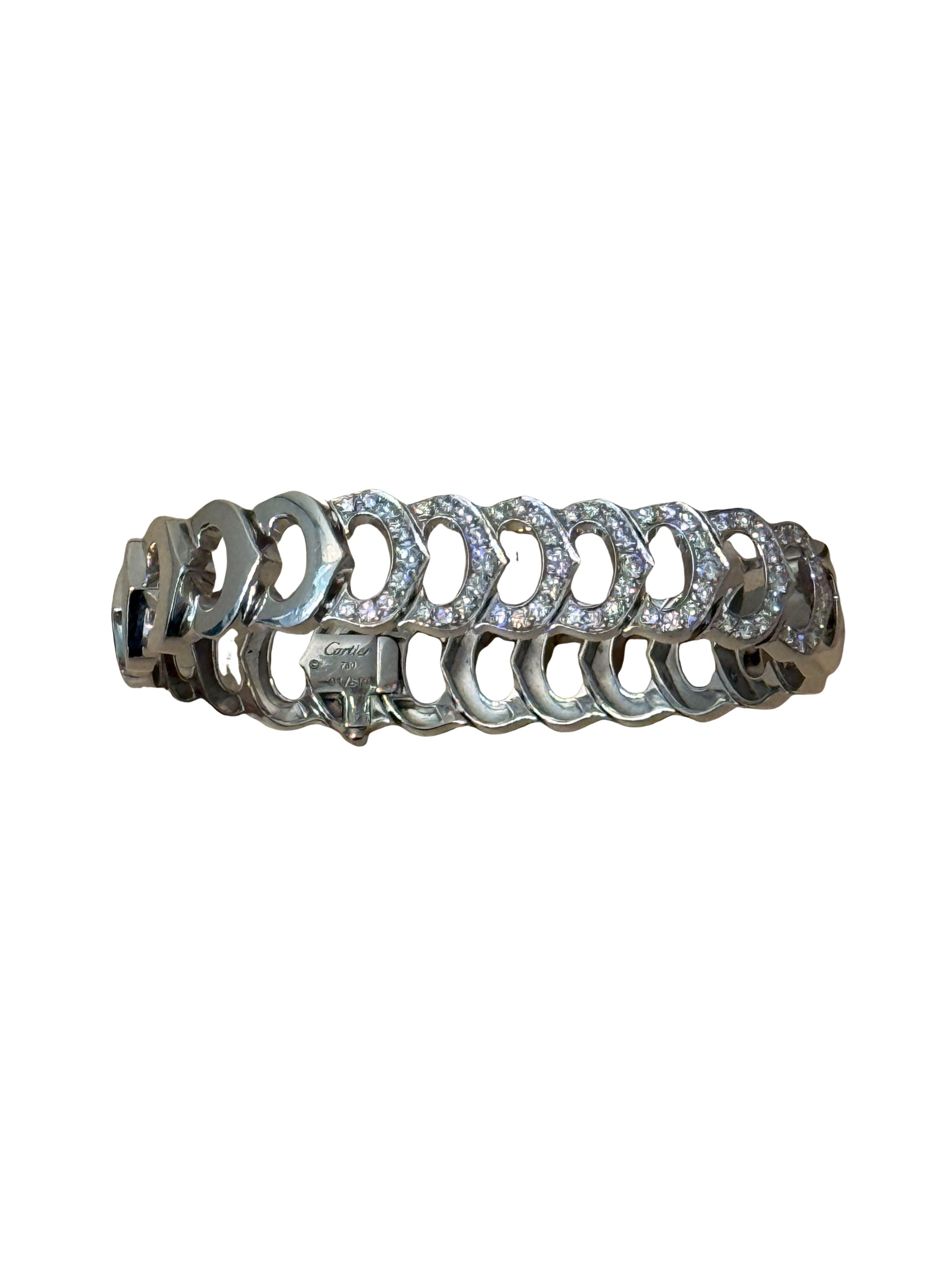 Cartier C de Cartier Diamond White Gold Link Bracelet