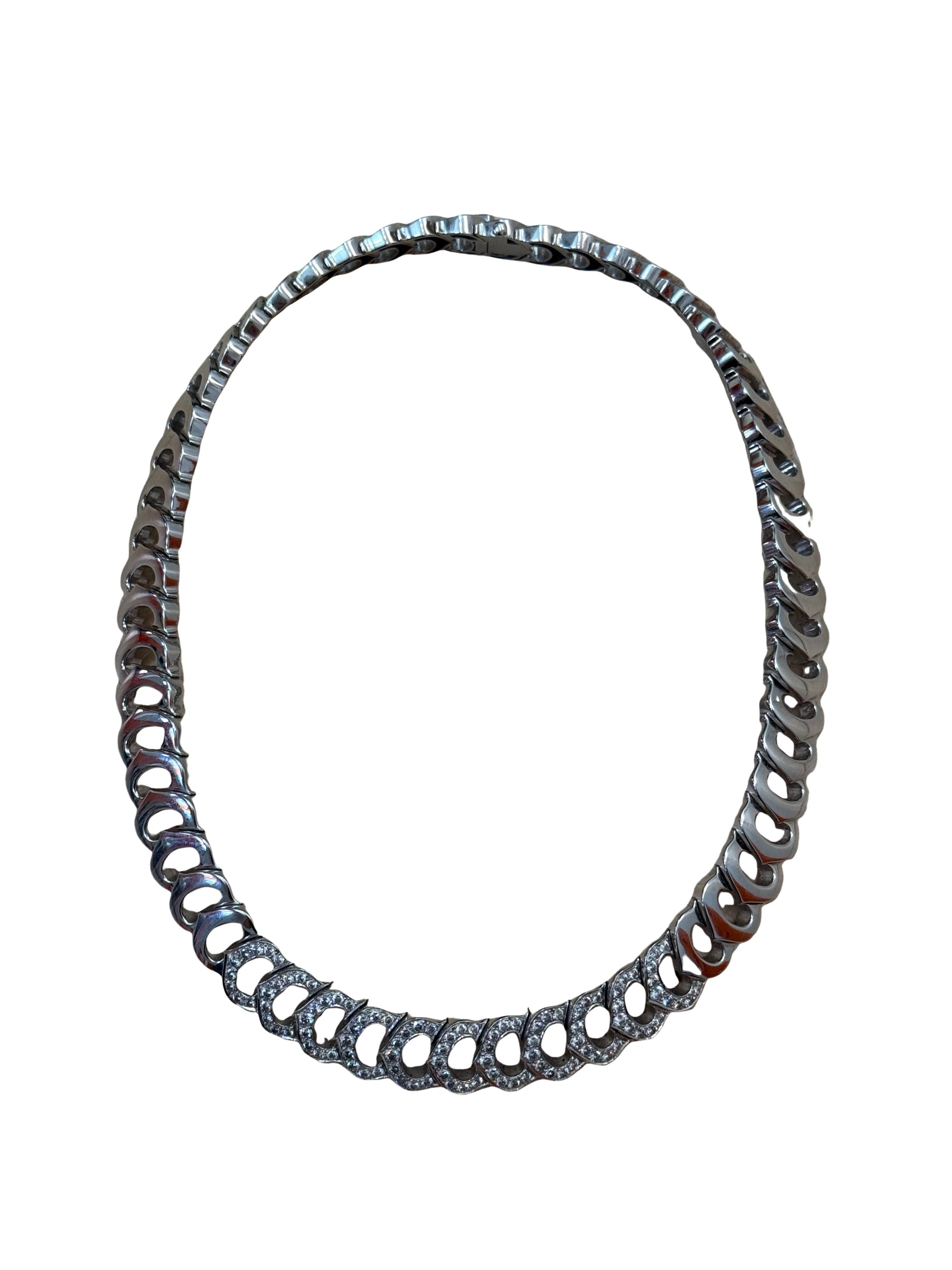 CARTIER - Cartier C De Cartier Diamond White Gold Link Necklace
