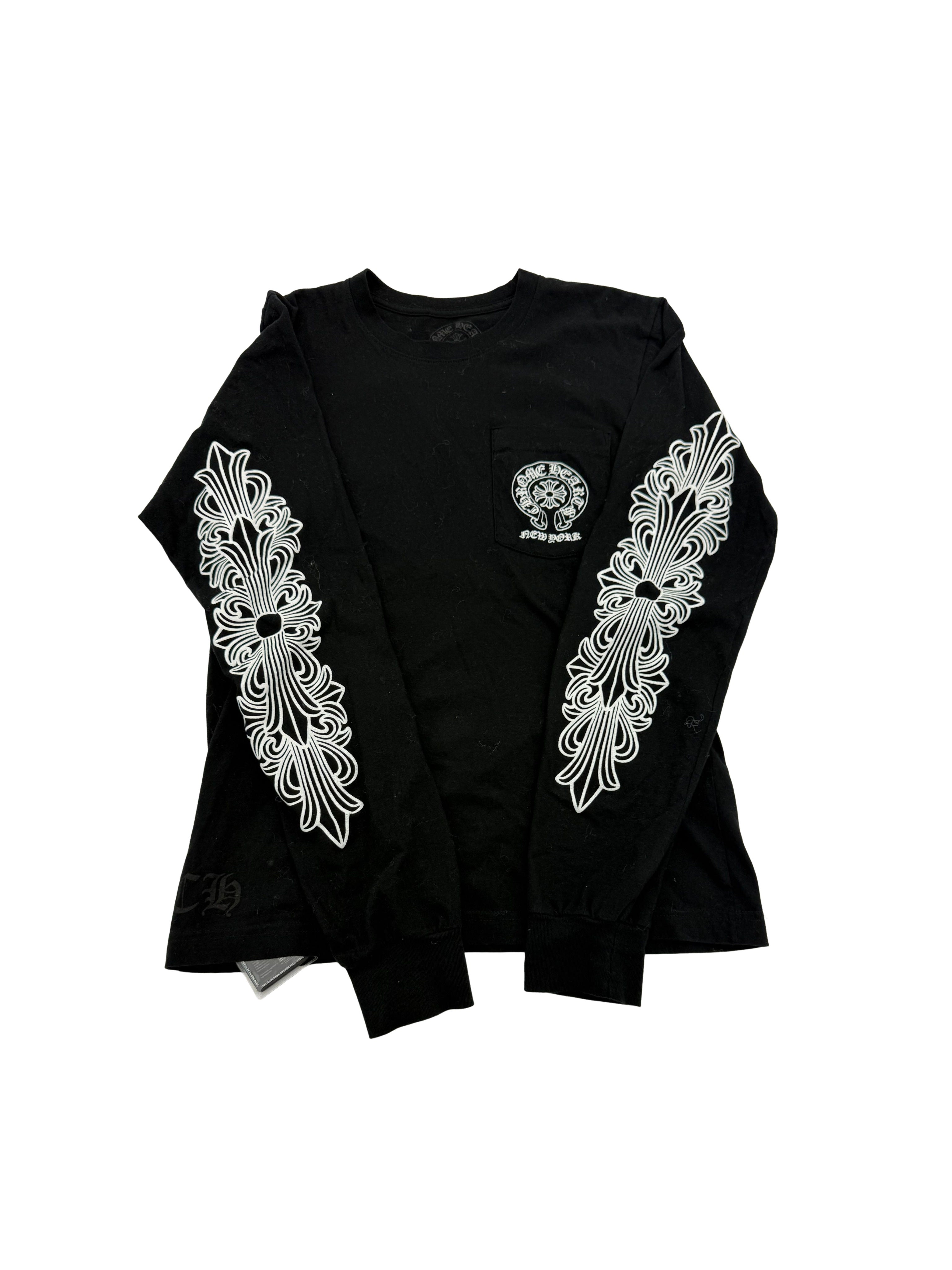 CHROME HEARTS - Chrome Hearts Horseshoe "New York" black long sleeve t-shirt Size S