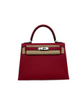 Hermes Kelly 28 Rose Tyrien Epsom Leather Handbag