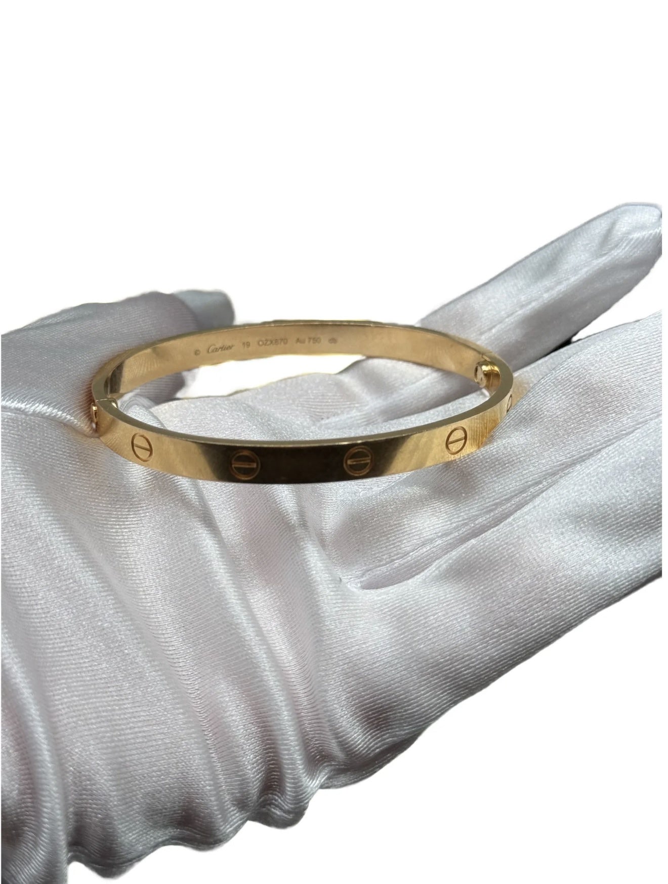Cartier 18K Yellow Gold LOVE Bracelet size 19