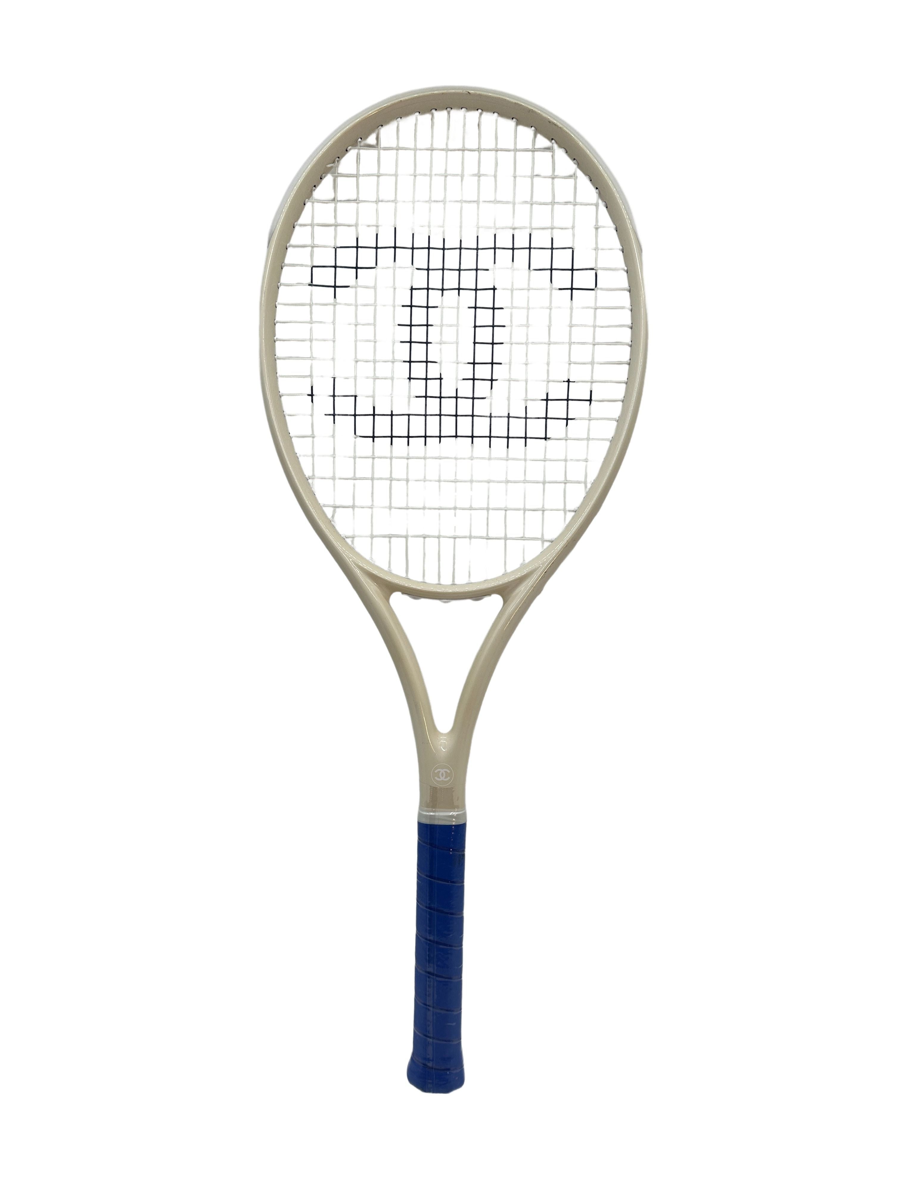 CHANEL - Chanel New Ivory and Blue Tennis Racket