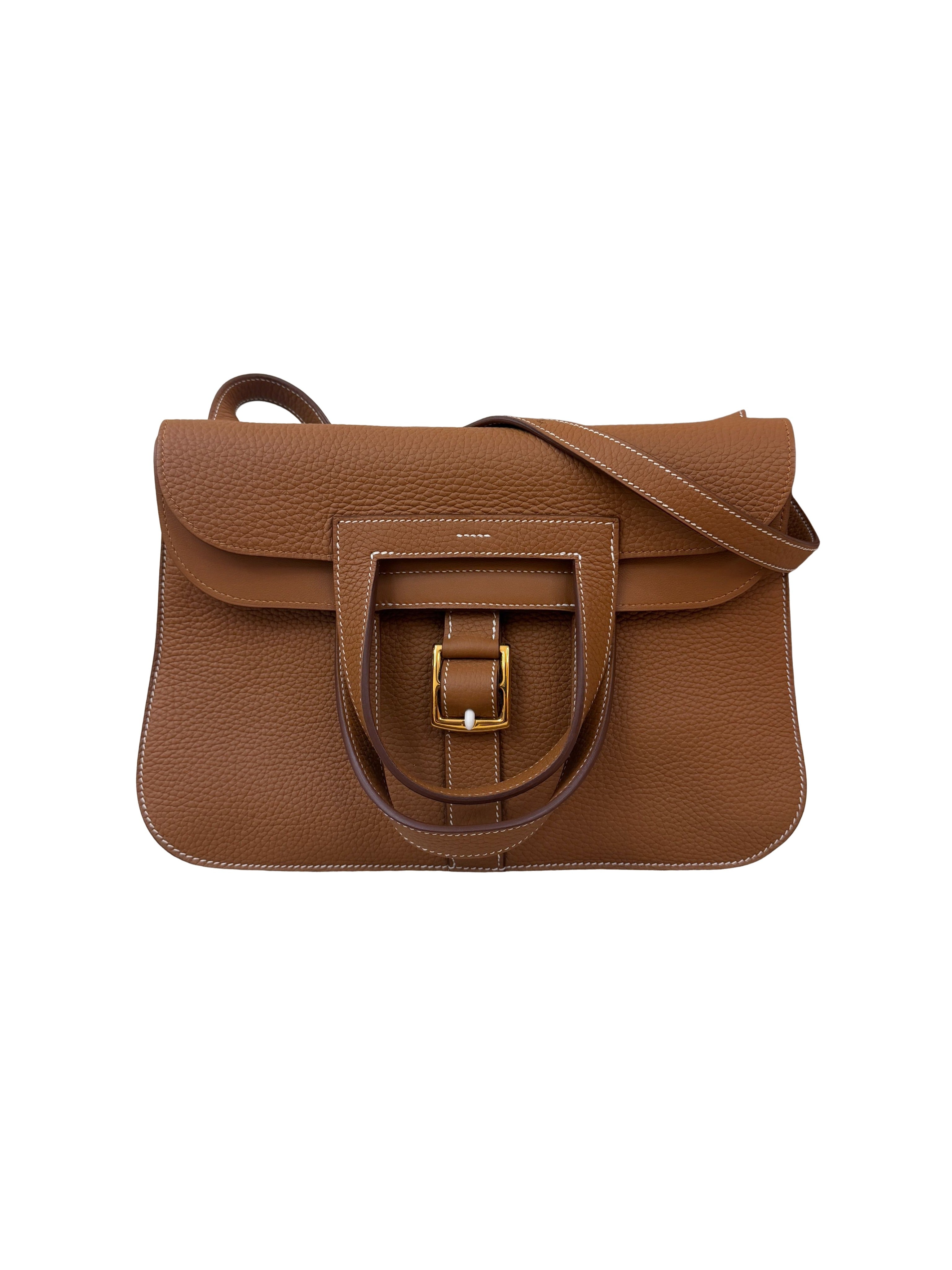 Hermes Halzan Bag Clemence Stamp Y