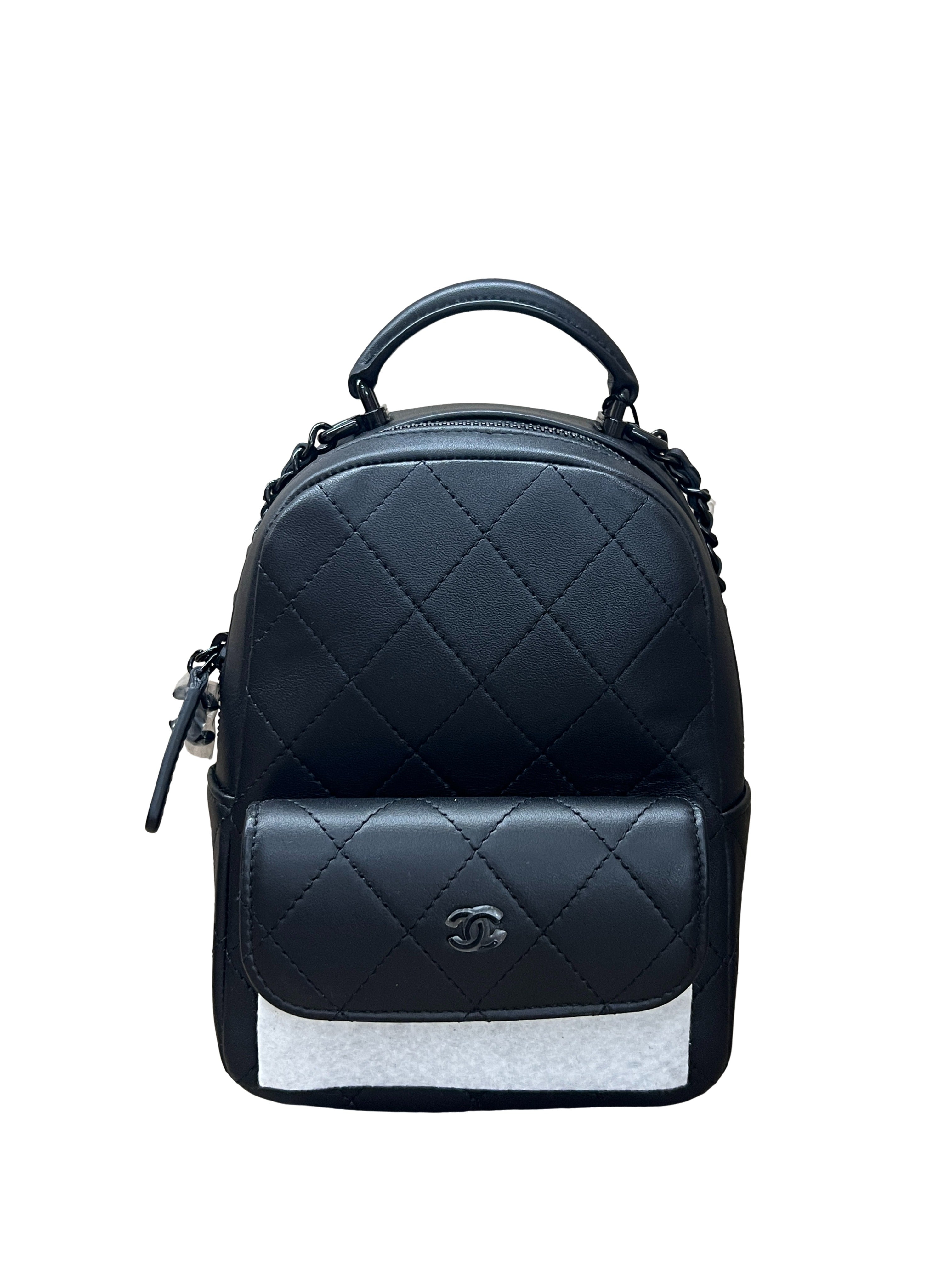 CHANEL - Chanel Lambskin Quilted CC Mini Classic Backpack