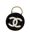 CHANEL - Chanel Patent CC Round Vanity Case