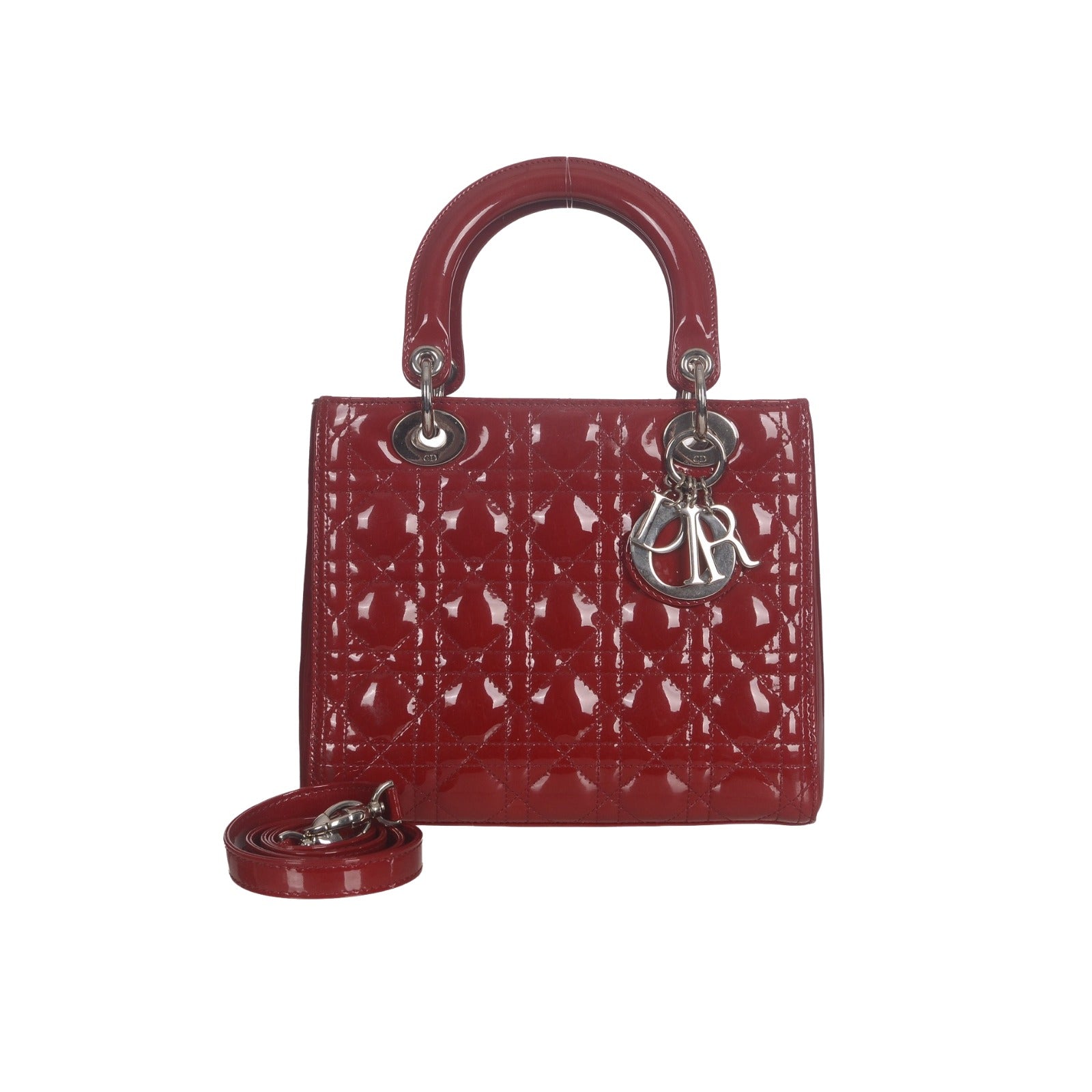 CHRISTIAN DIOR - Christian Dior Lady Dior Medium Bag Patent