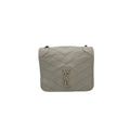 SAINT LAURENT - Saint Laurent Crinkled Calfskin Matelasse Monogram Niki Chain Wallet Crema Soft