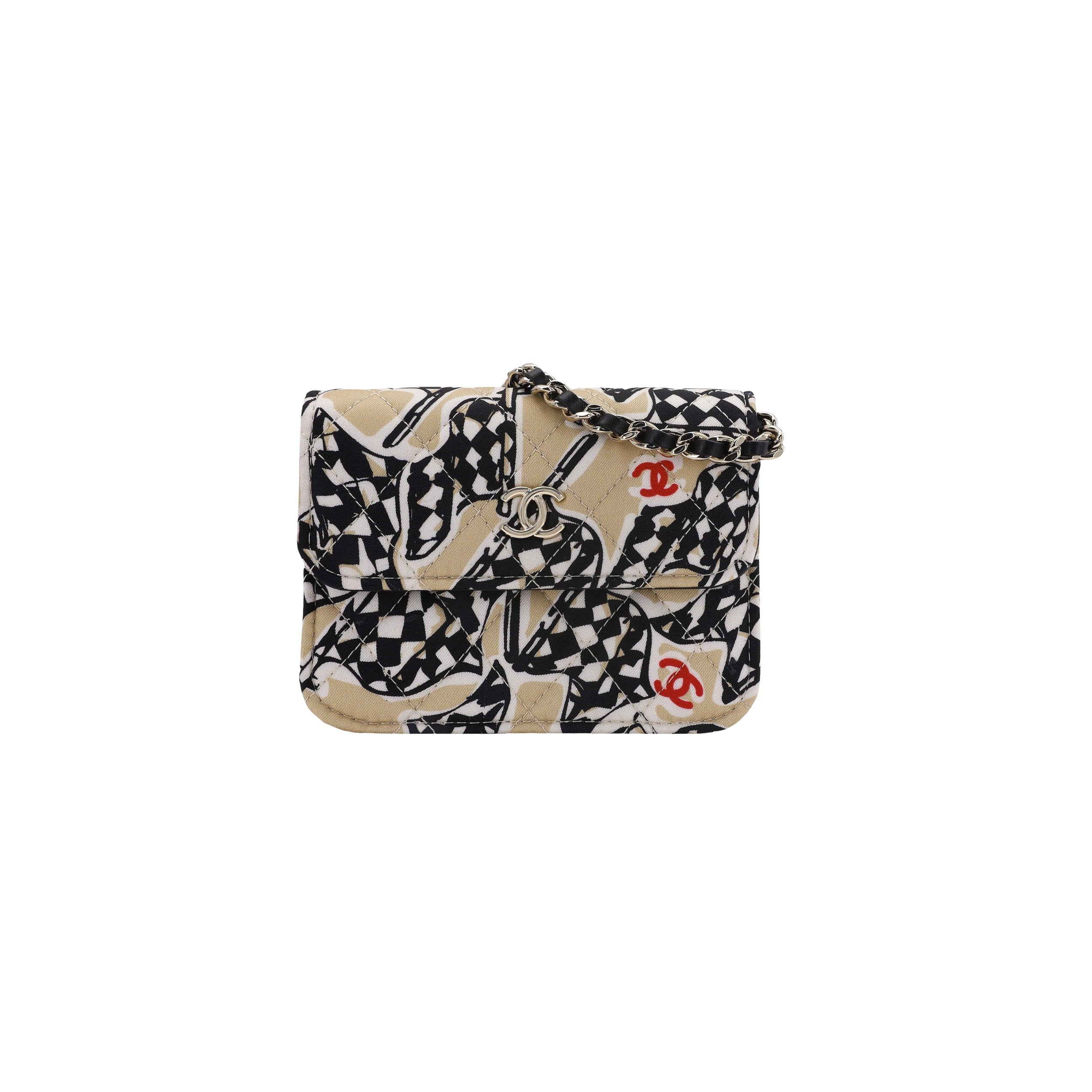 Chanel Camellia Clutch With Chain Black Shiny Calfskin
