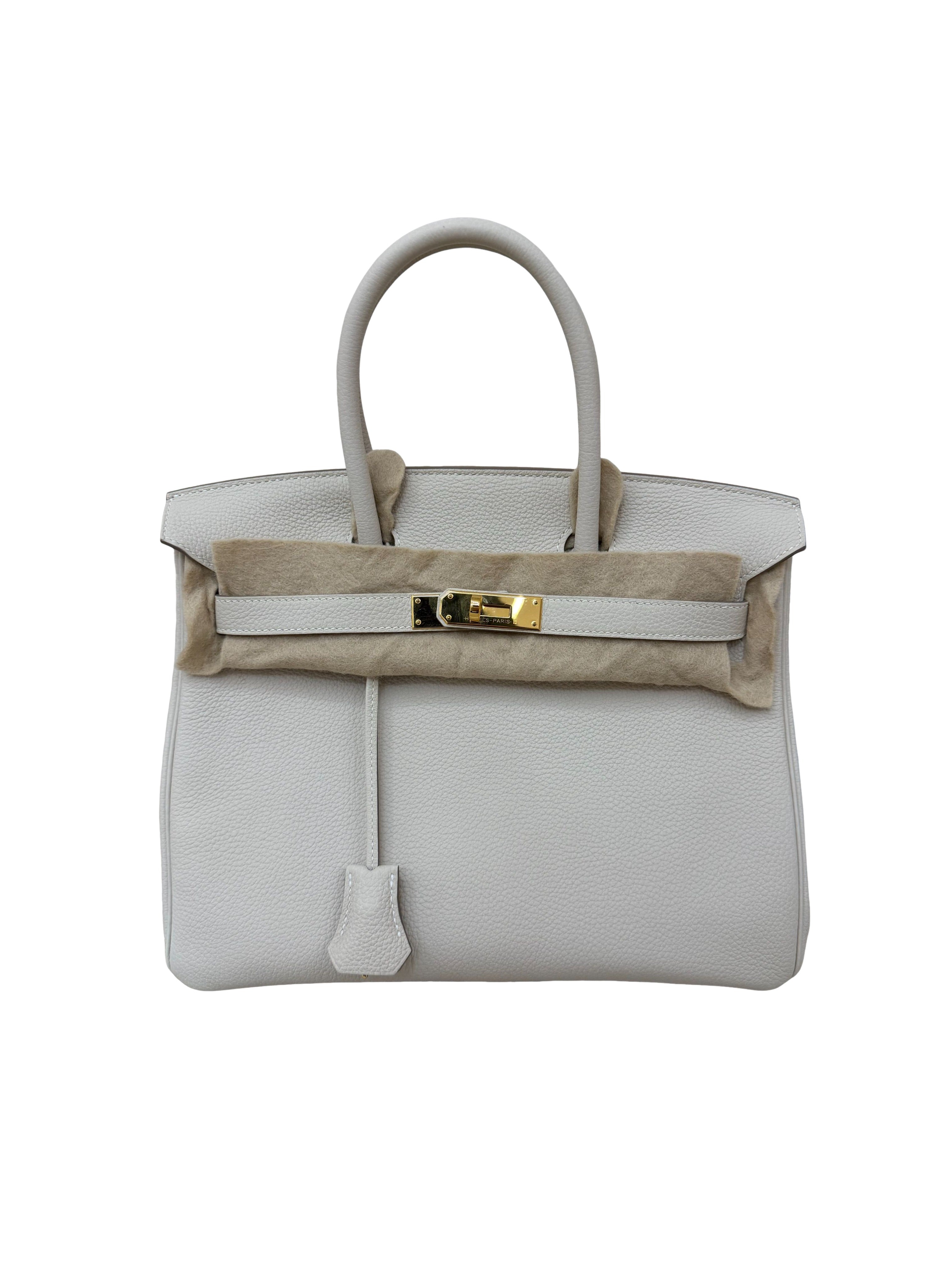 HermÃ¨s Birkin 30 Craie Togo With Gold Hardware Handbag K Stamp