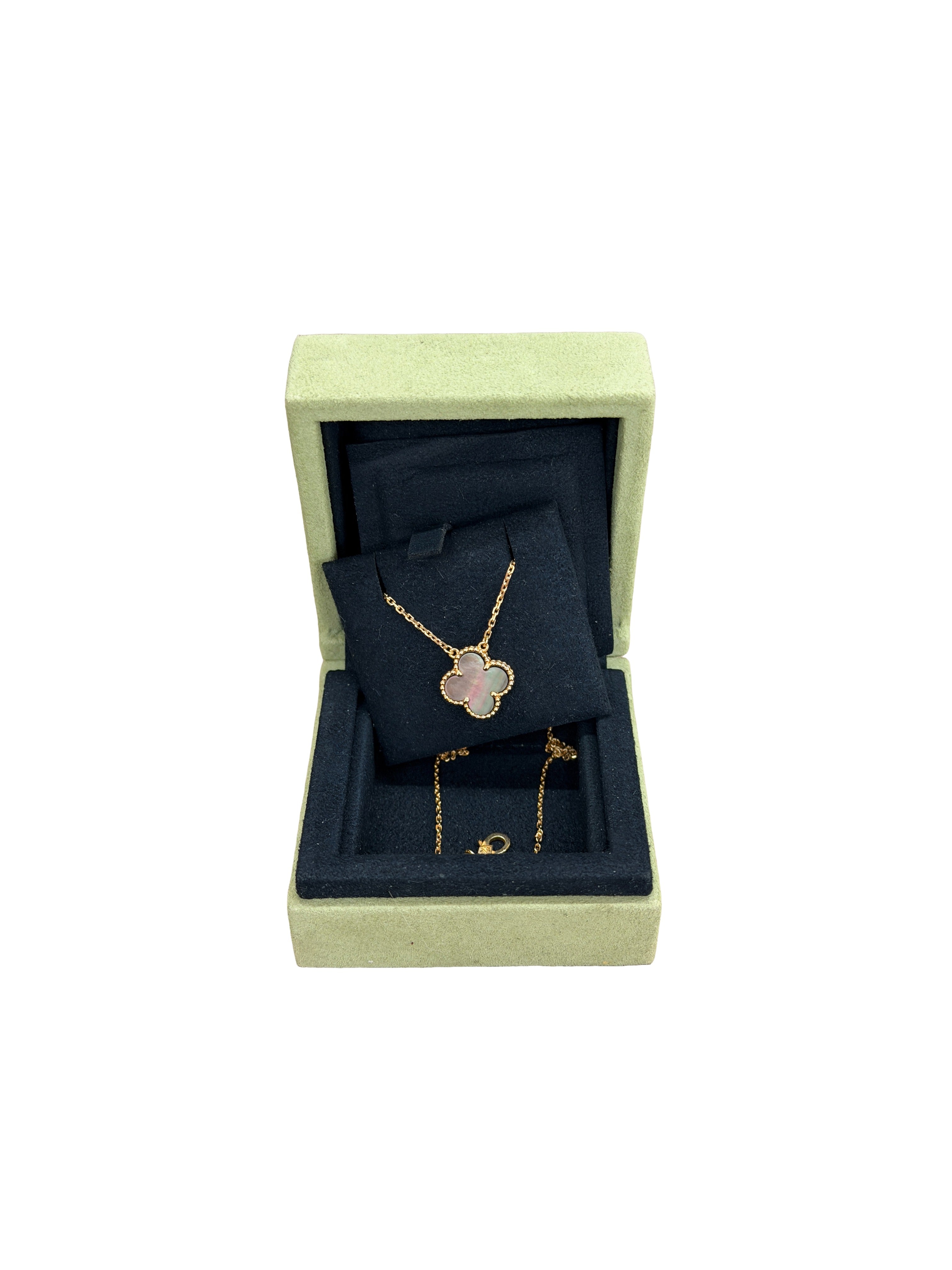 VAN CLEEF & ARPELS - Van Cleef & Arpels 18k Rose Gold and Grey Mother of Pearl Necklace