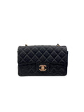 CHANEL - Chanel Lambskin Quilted Rectangular Flap Black
