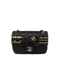 Chanel Lambskin Quilted Coco Clips Single Flap Black