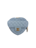 CHANEL - Chanel Lambskin Quilted CC In Love Heart Bag Light Blue