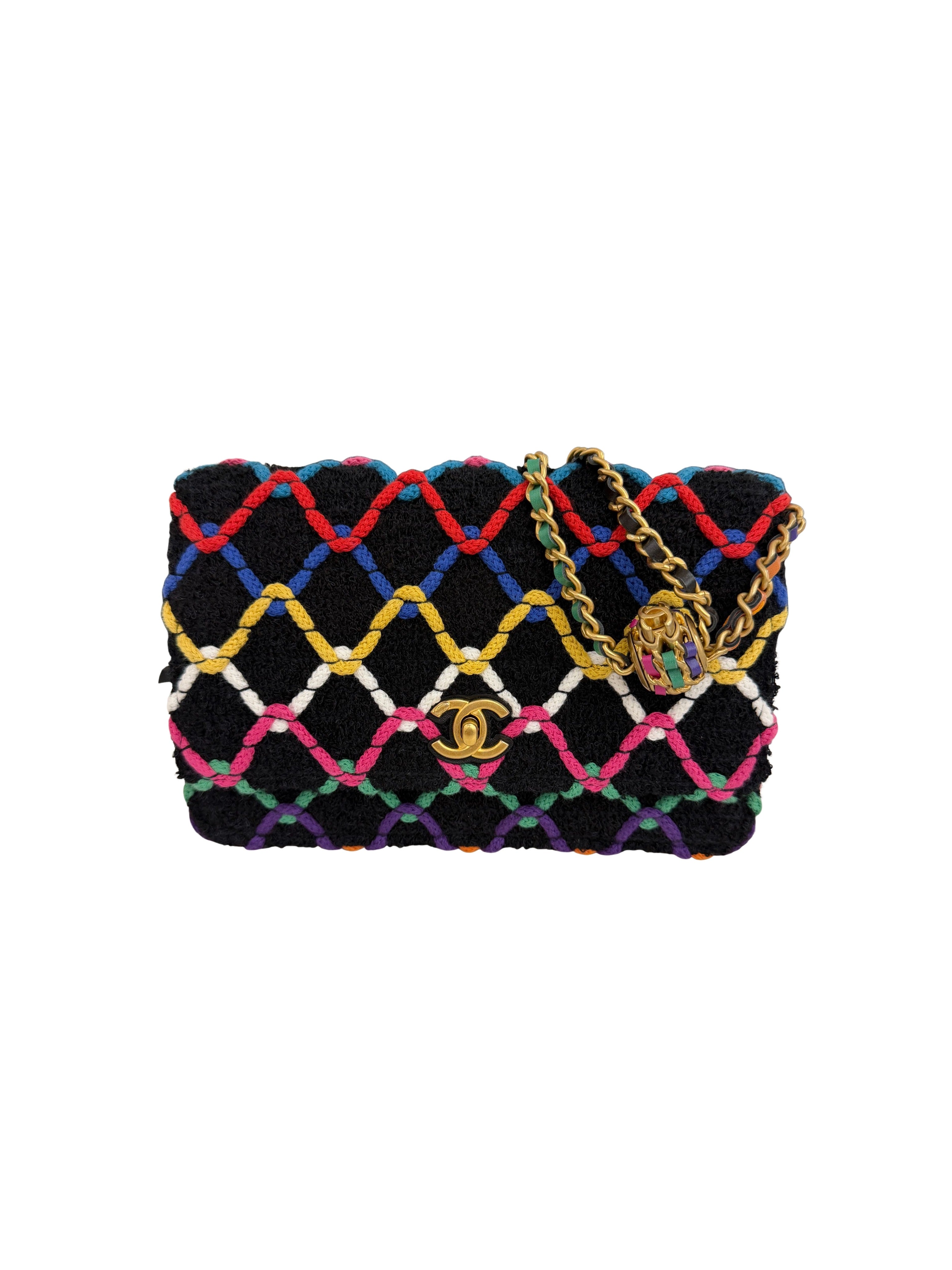 CHANEL - Chanel Tweed Pearl Crush Wallet On Chain
