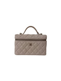 Chanel Caviar Quilted Top Handle Slim Vanity With Chain