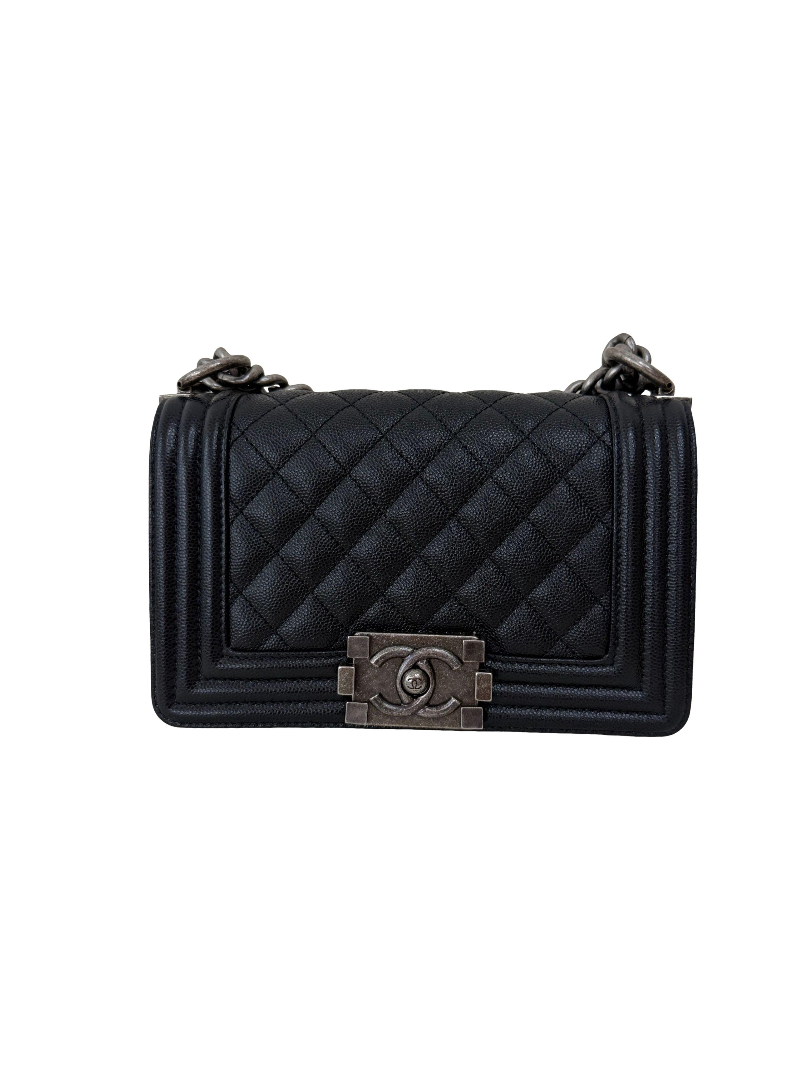 CHANEL - Chanel Caviar Quilted Small Boy Flap Black