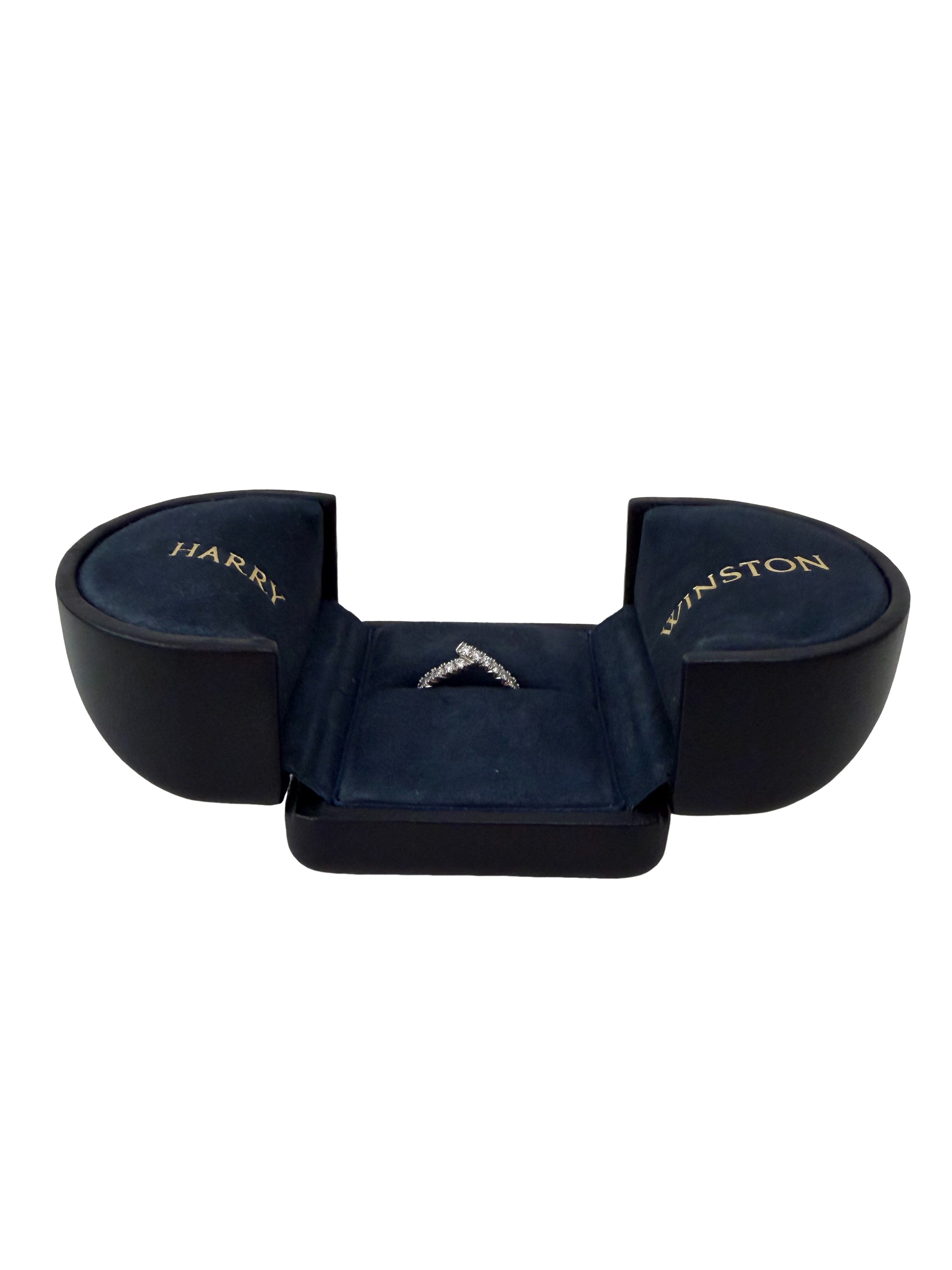 Harry Winston Platinum Diamond Ribbon Wedding Band Rings
