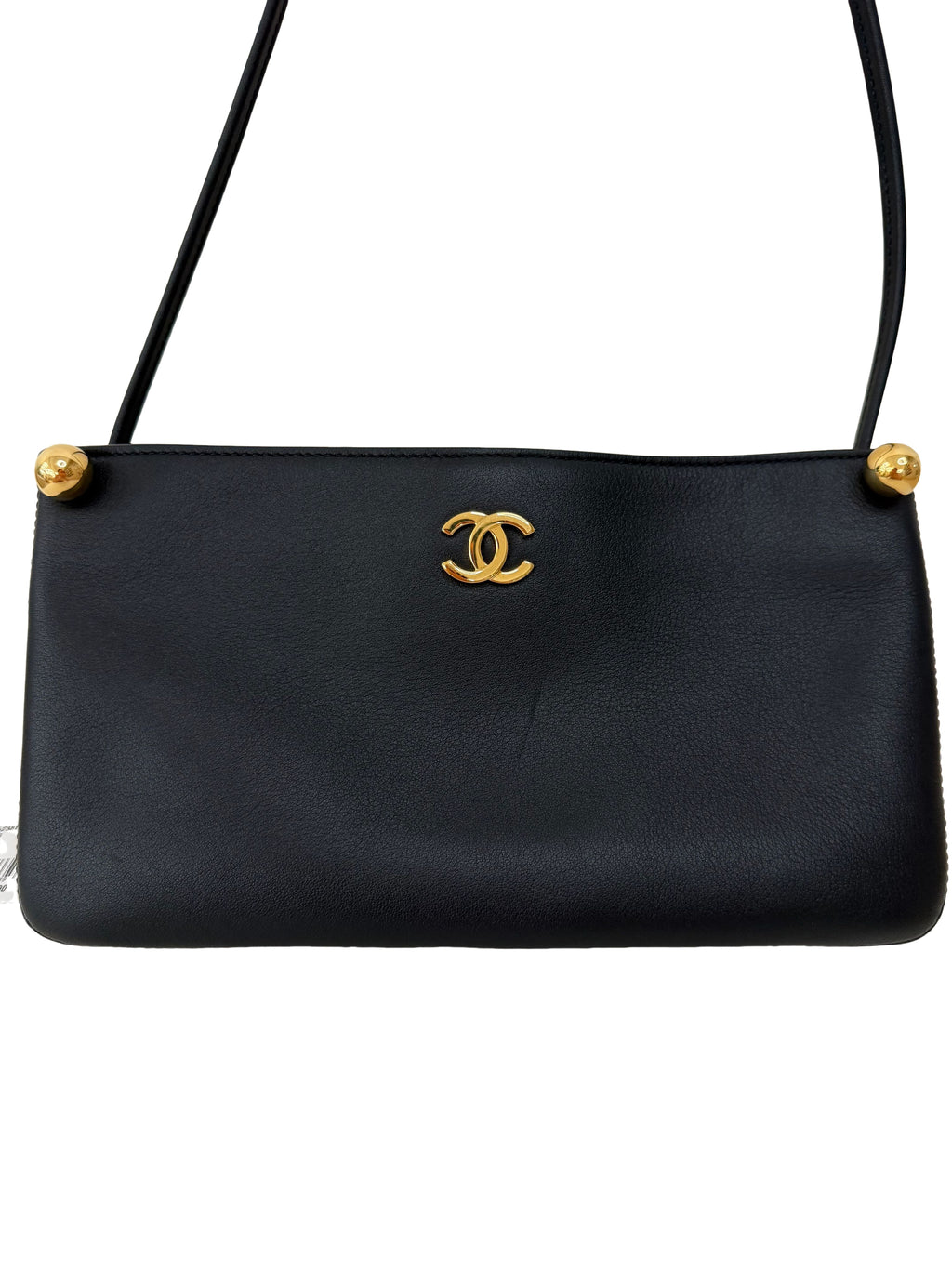 Chanel Chic Studs Clutch Bag Black Lambskin Gold Hardware