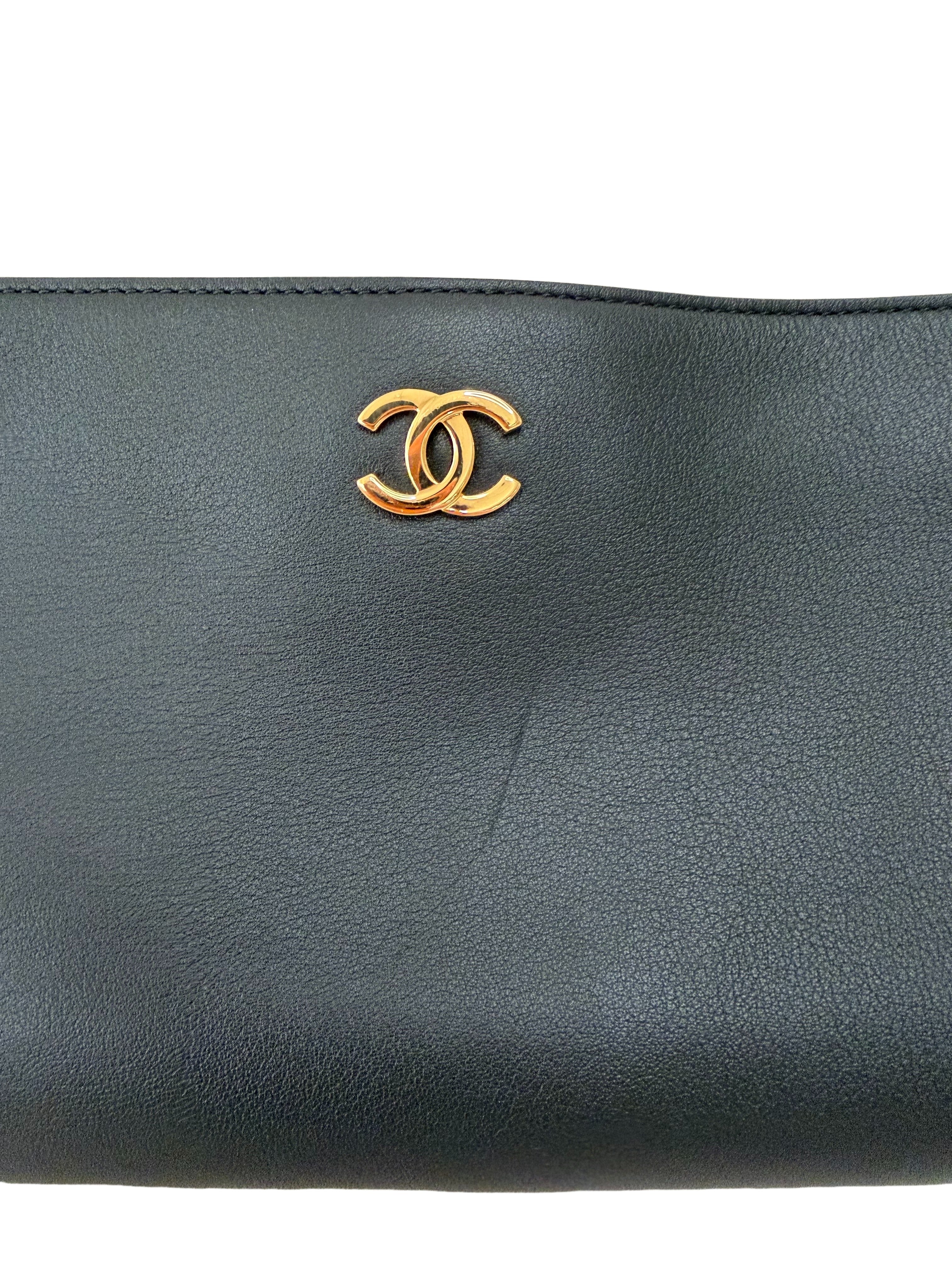 Chanel Chic Studs Clutch Bag Black Lambskin Gold Hardware