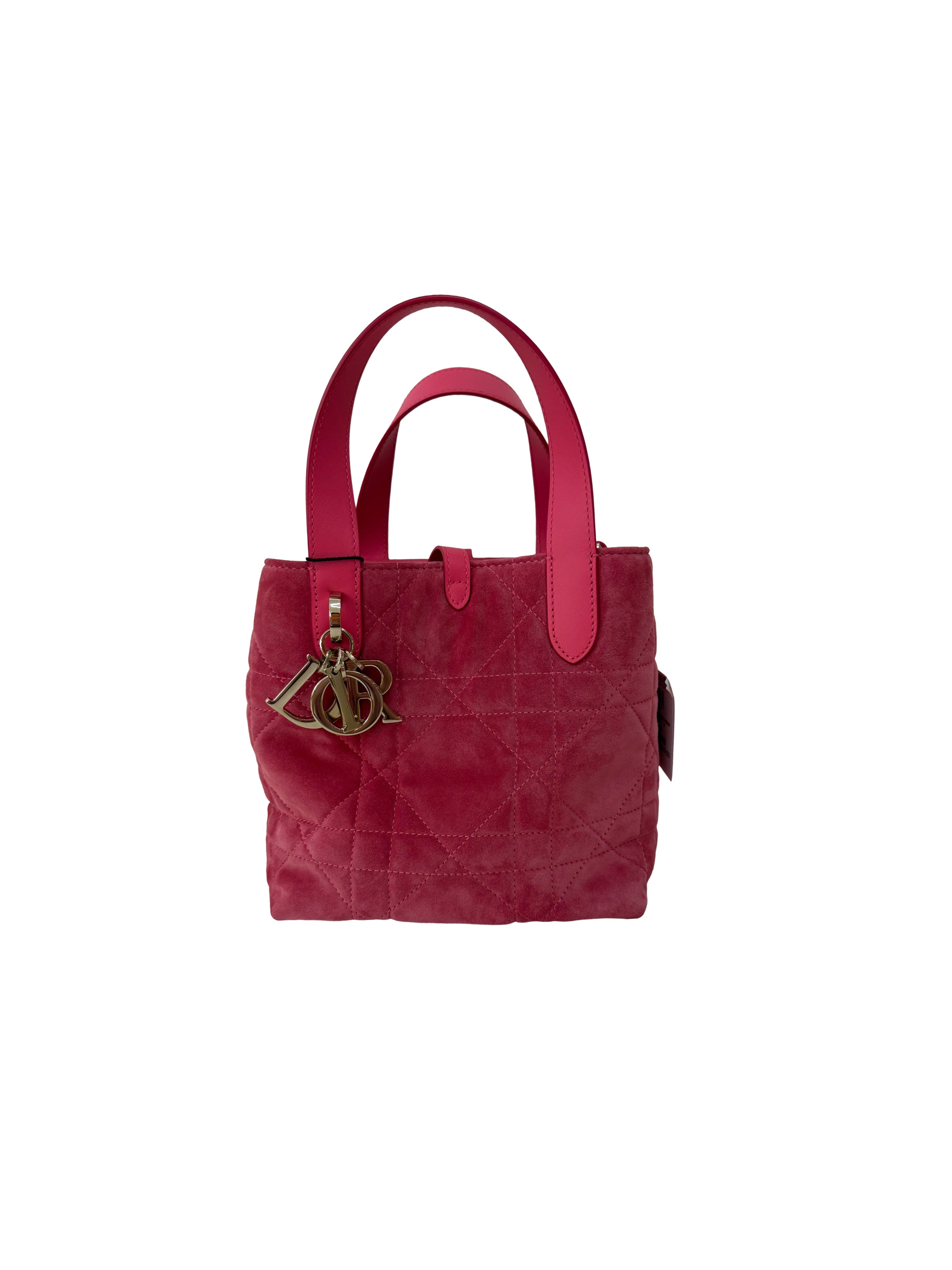 CHRISTIAN DIOR - Christian Dior Cannage Toujours Small Pink Handle