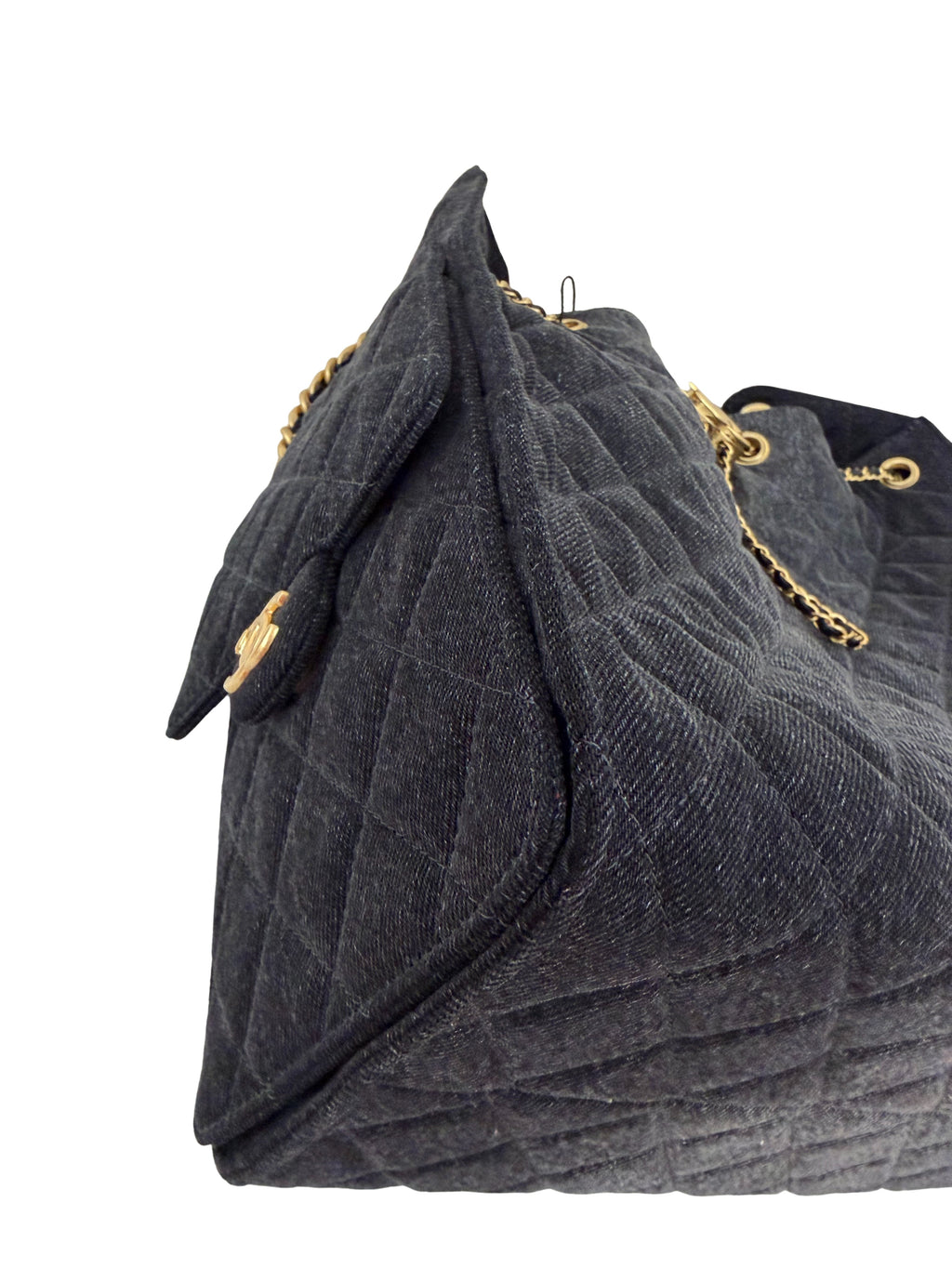 Chanel Washed Denim Quilted Medium Chanel 25 Handbag Black