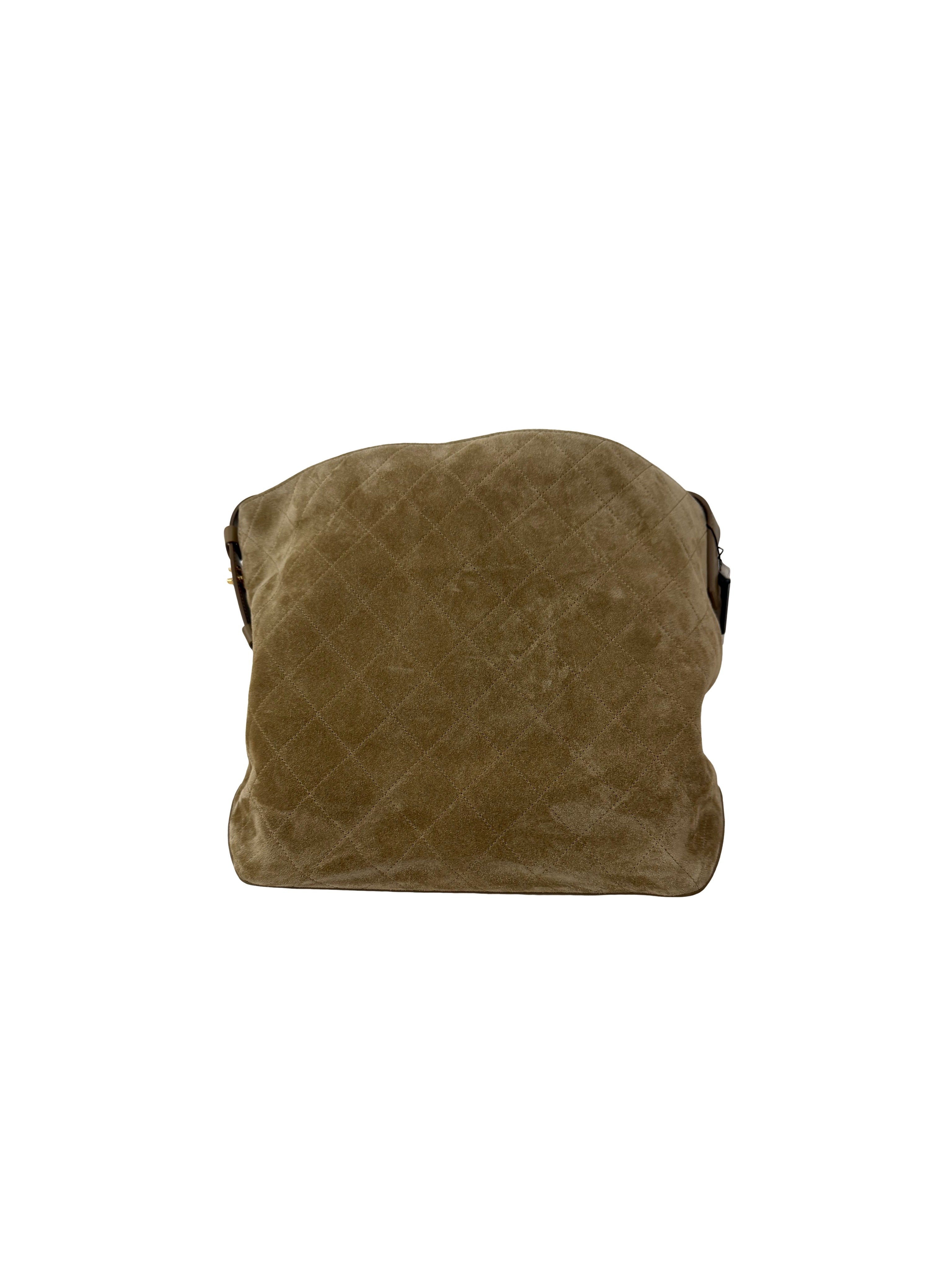 Chanel Suede Tote Bag Beige