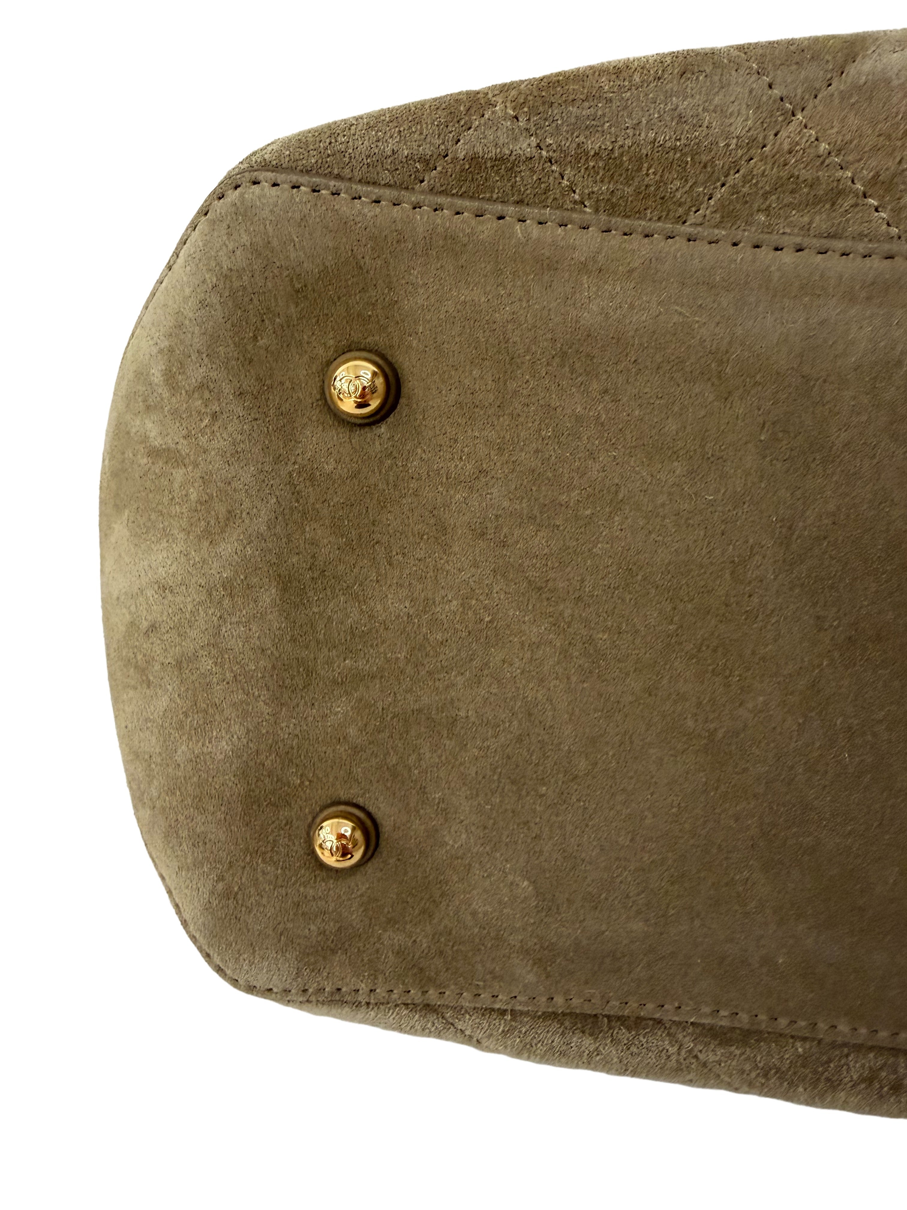 Chanel Suede Tote Bag Beige