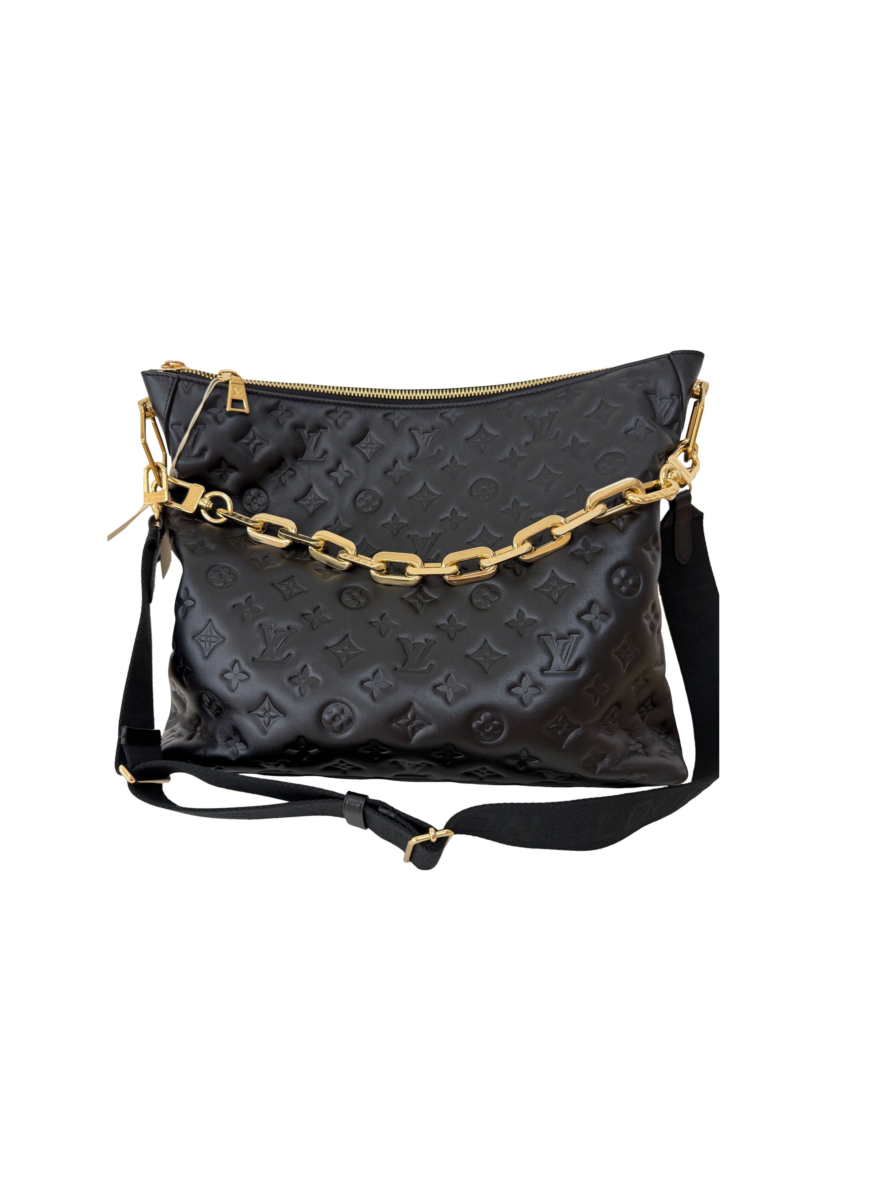 Louis Vuitton Lambskin Embossed Monogram Coussin Hobo