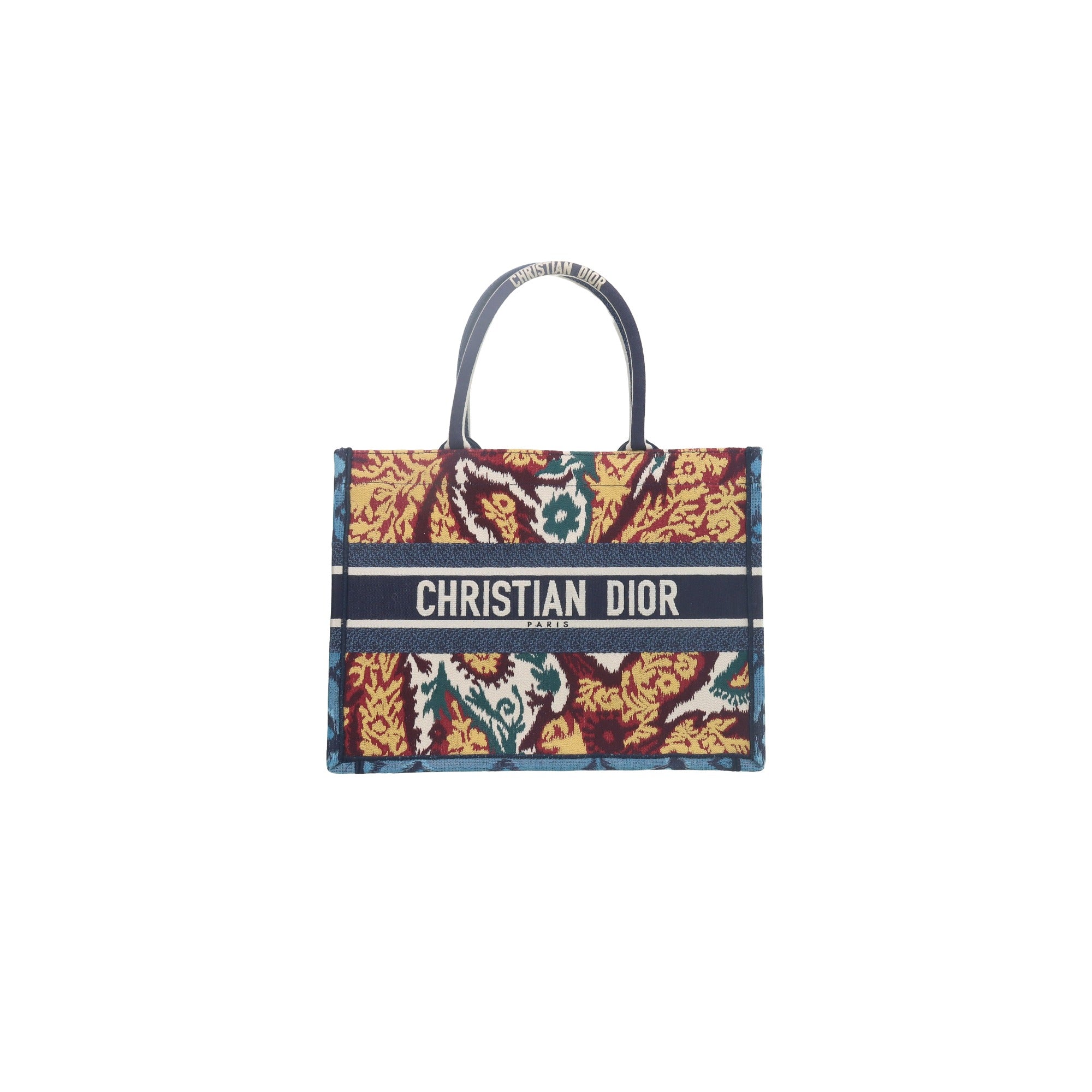 Christian Dior Canvas Embroidered Paisley Medium Book Tote
