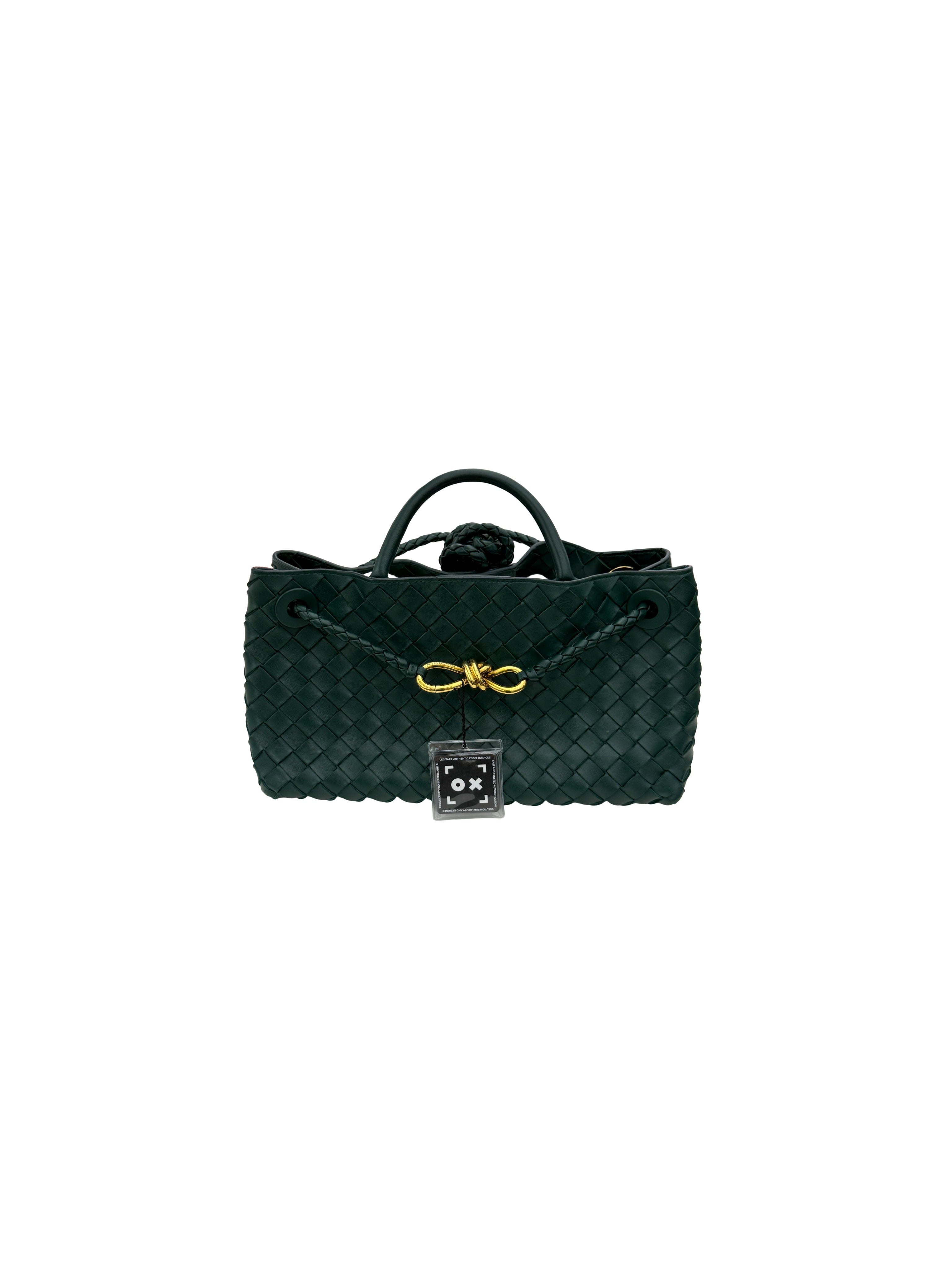 BOTTEGA VENETA - Bottega Veneta Nappa Intrecciato Small East West Andiamo Shoulder Bag Emerald Green