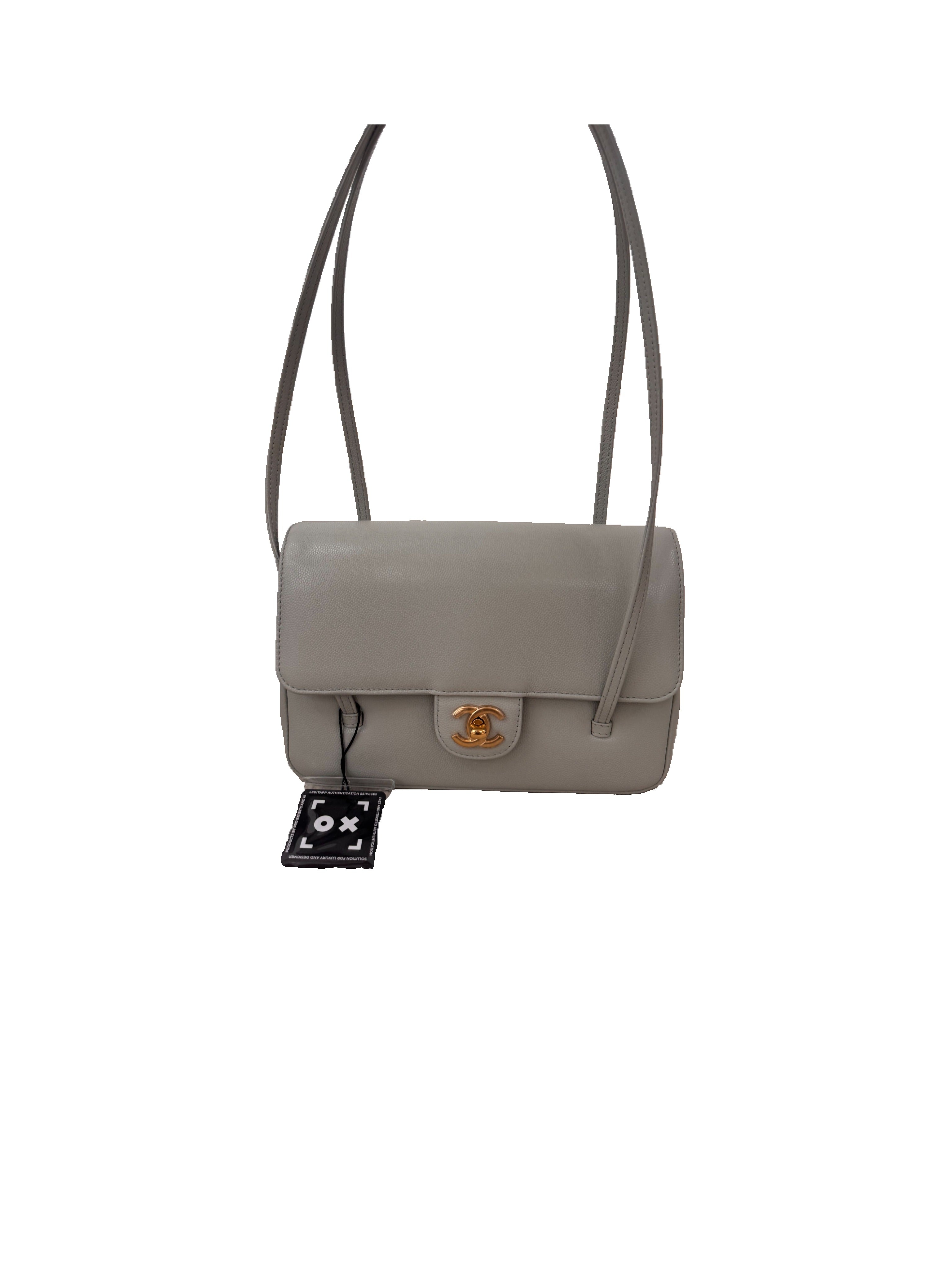 CHANEL - Chanel Shiny Caviar Preppy Coco Flap Light Green