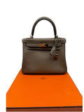 HERMES - Hermes Kelly 25 Swift Etoupe Bag
